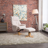 Muscat Fabric Swivel Recliner Chair with Footstool - Pendle Village Furniture